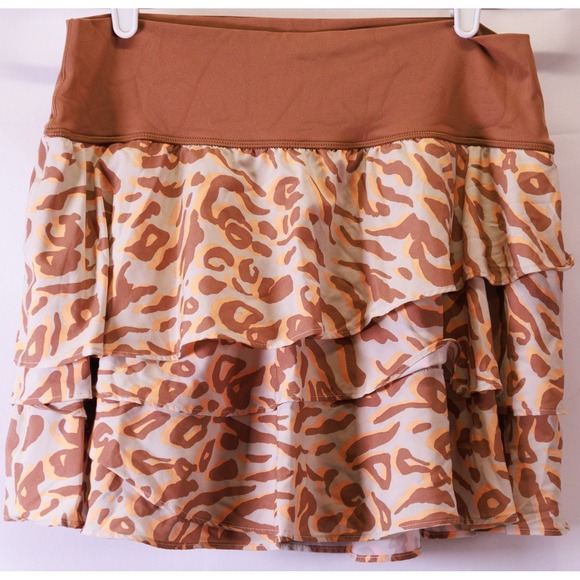 OFFLINE Aerie Ruffle Skirt Tennis Skort Maggie Leopard Brown Fairy Mini‎ Large - Picture 2 of 5